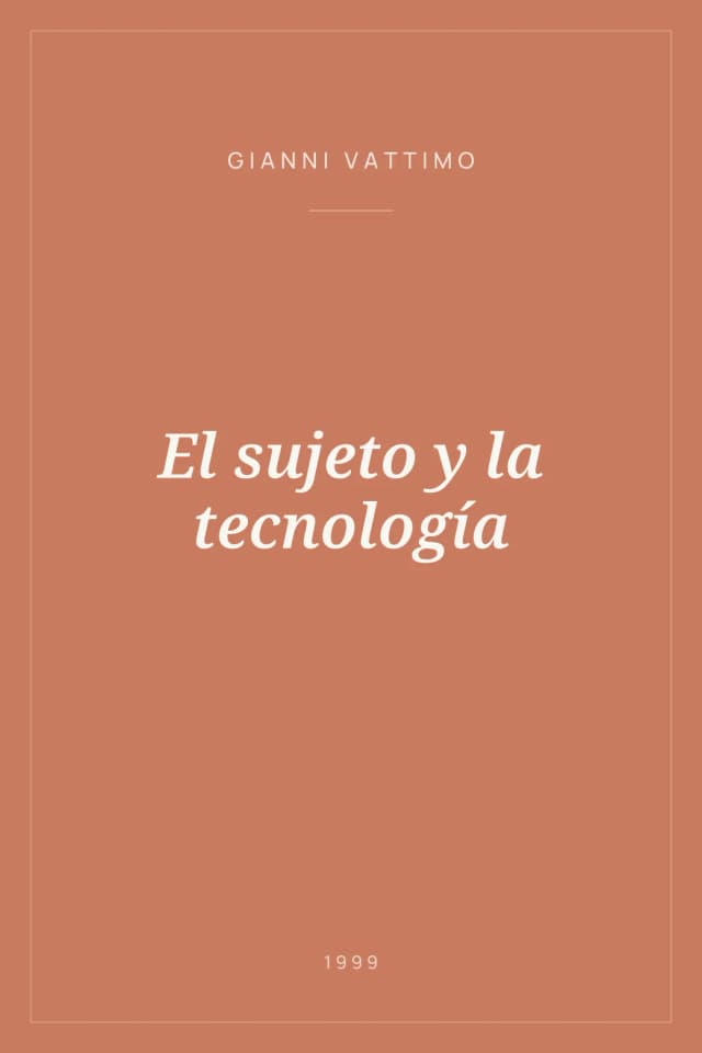 Portada de El sujeto y la tecnología