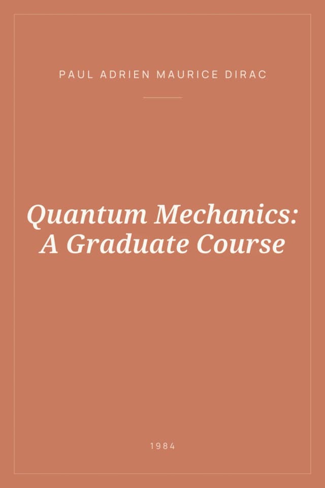 Portada de Quantum Mechanics: A Graduate Course