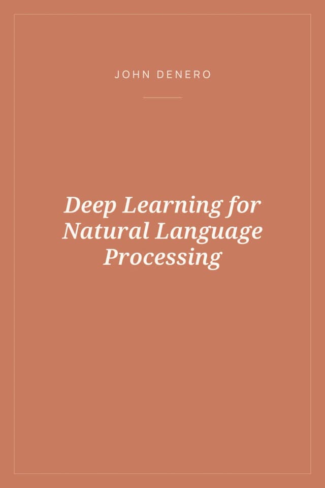 Portada de Deep Learning for Natural Language Processing