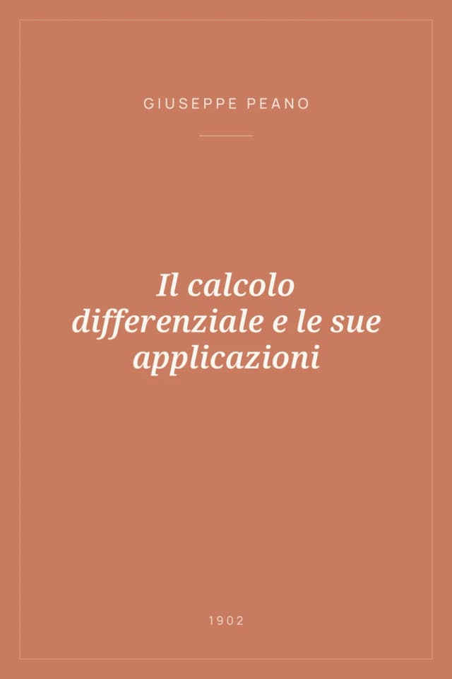 Portada de Il calcolo differenziale e le sue applicazioni
