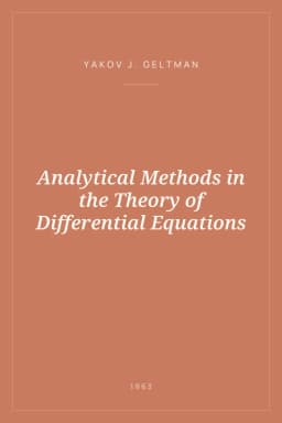 Portada de Analytical Methods in the Theory of Differential Equations