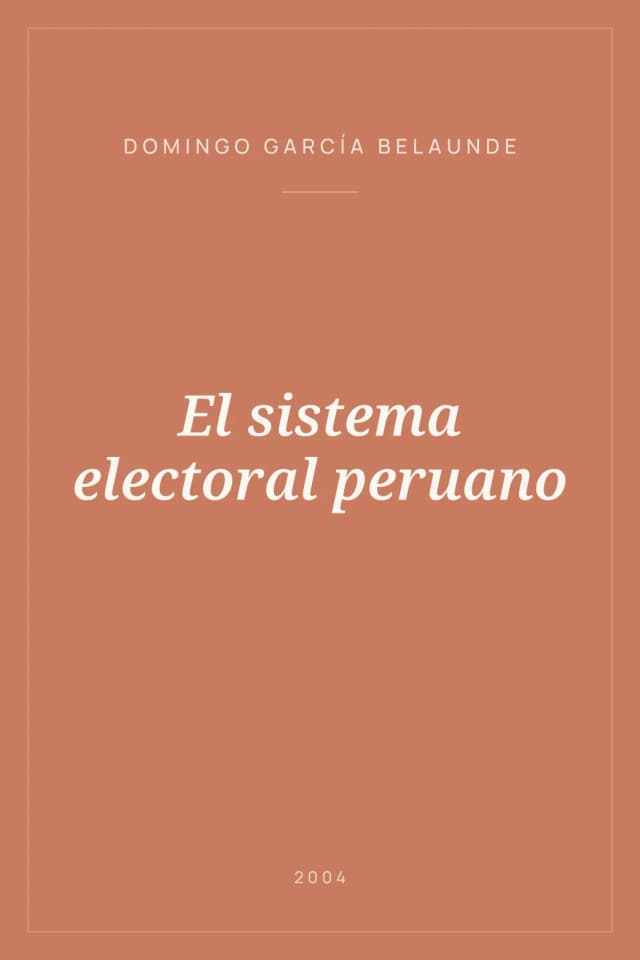 Portada de El sistema electoral peruano