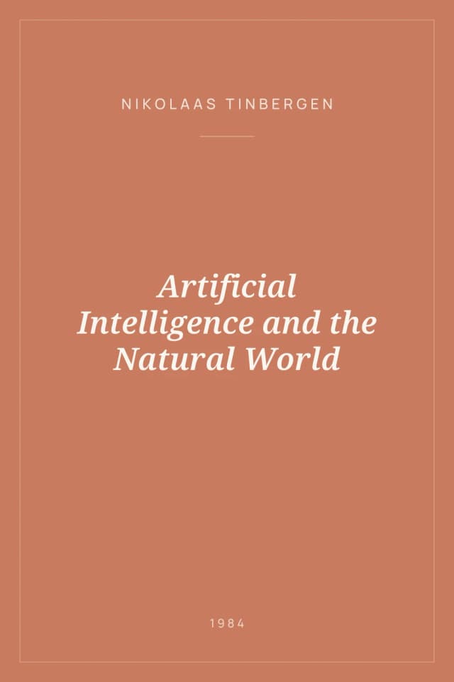 Portada de Artificial Intelligence and the Natural World