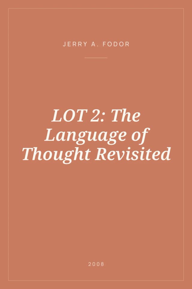 Portada de LOT 2: The Language of Thought Revisited
