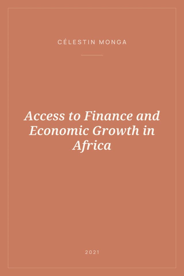 Portada de Access to Finance and Economic Growth in Africa