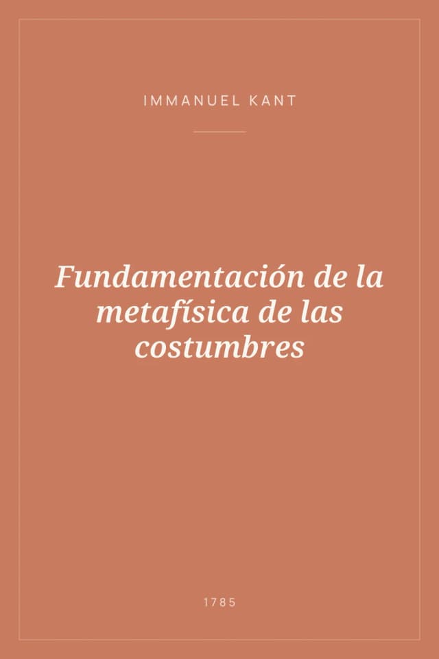 Portada de Fundamentación de la metafísica de las costumbres