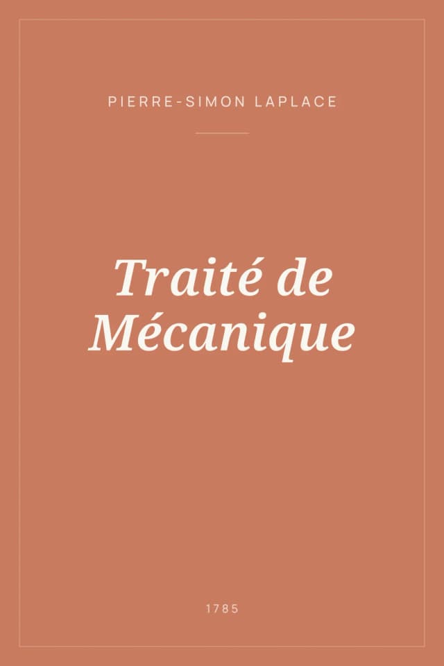 Portada de Traité de Mécanique