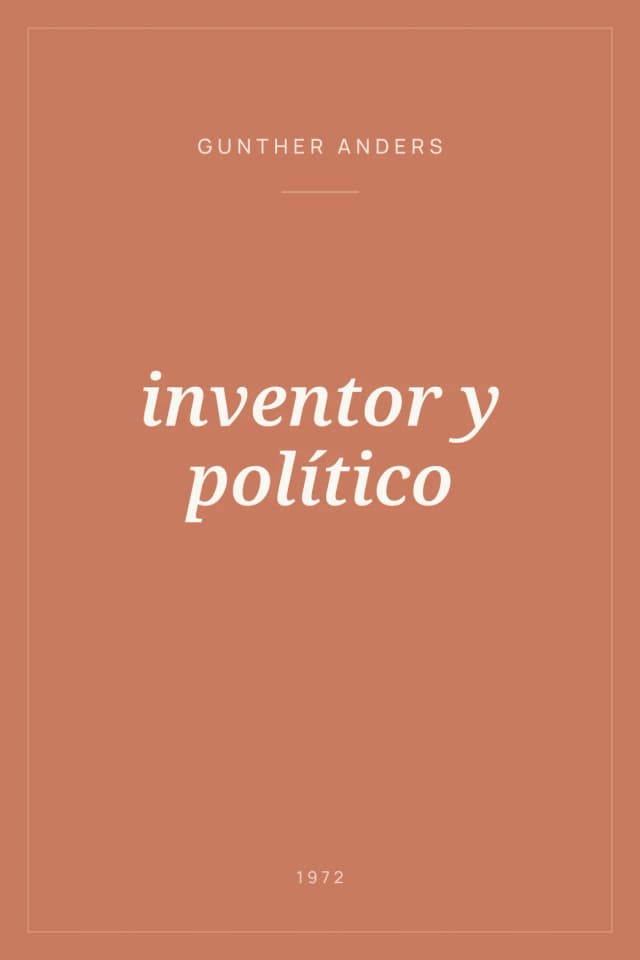Portada de inventor y político