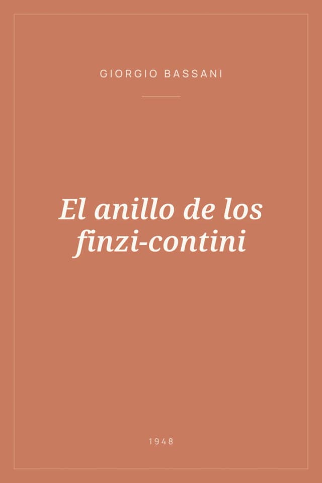 Portada de El anillo de los finzi-contini