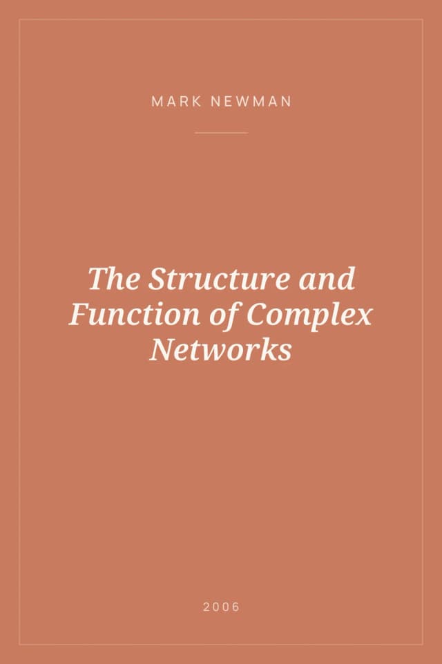 Portada de The Structure and Function of Complex Networks