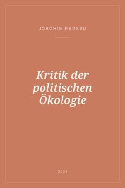 Portada de Kritik der politischen Ökologie