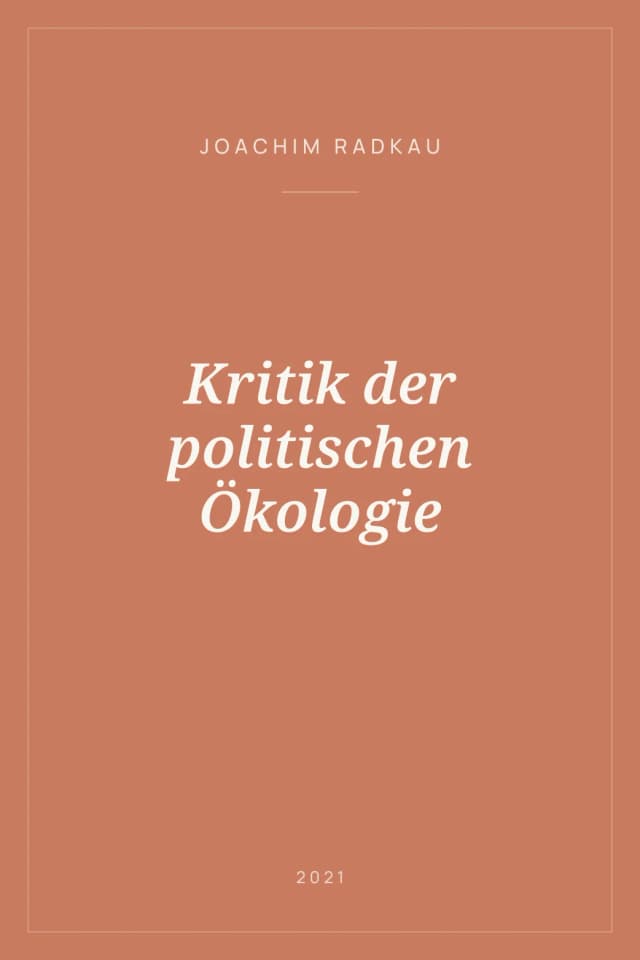 Portada de Kritik der politischen Ökologie