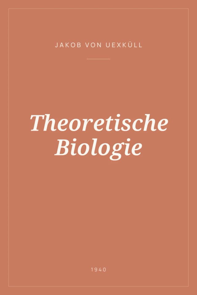 Portada de Theoretische Biologie