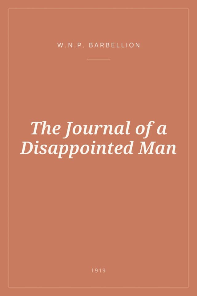 Portada de The Journal of a Disappointed Man