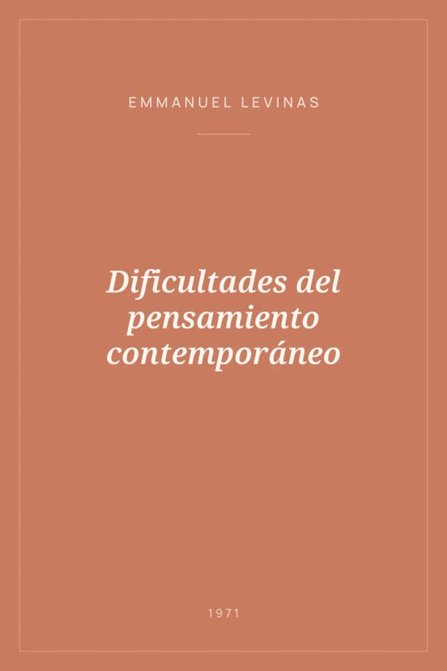 Portada de Dificultades del pensamiento contemporáneo