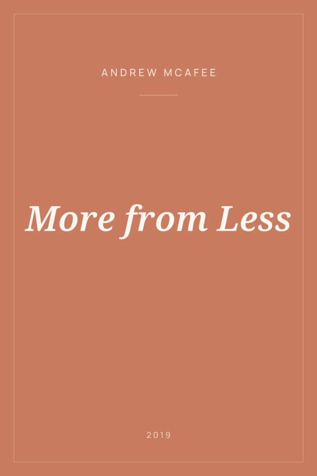 Portada de More from Less