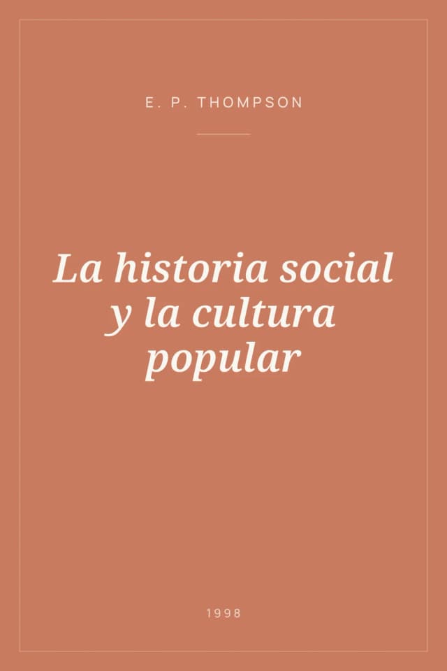 Portada de La historia social y la cultura popular