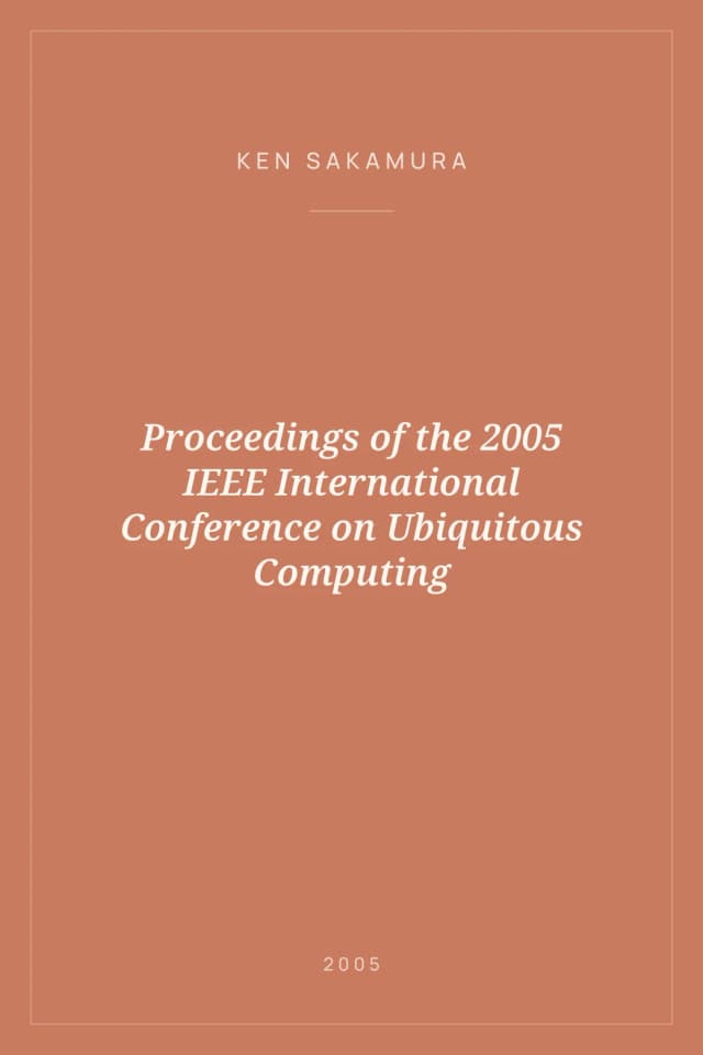 Portada de Proceedings of the 2005 IEEE International Conference on Ubiquitous Computing