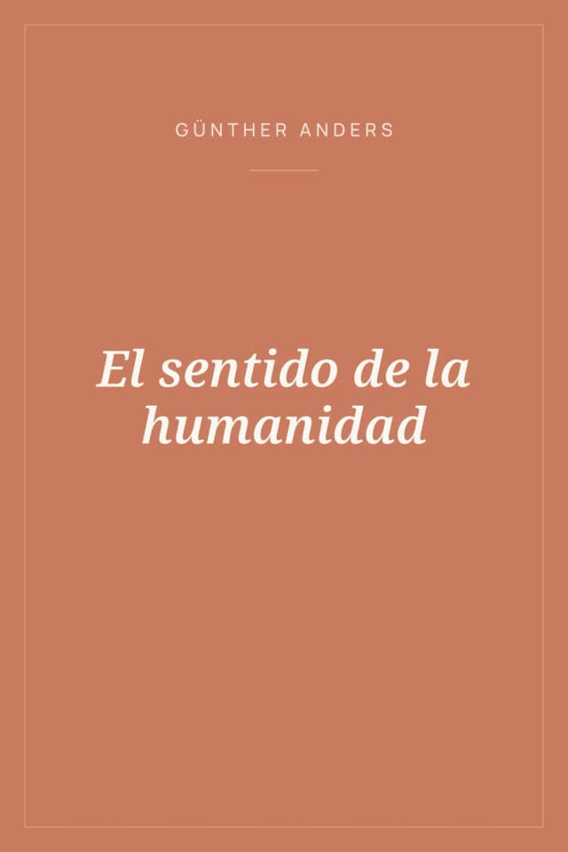 Portada de El sentido de la humanidad