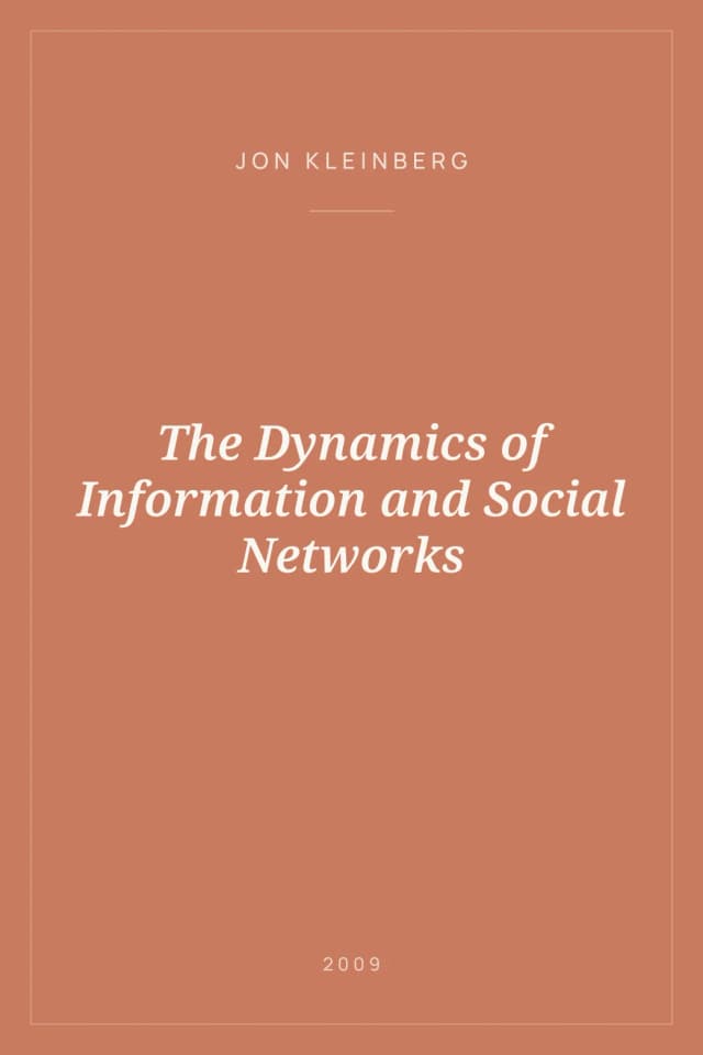 Portada de The Dynamics of Information and Social Networks