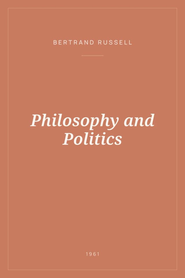 Portada de Philosophy and Politics