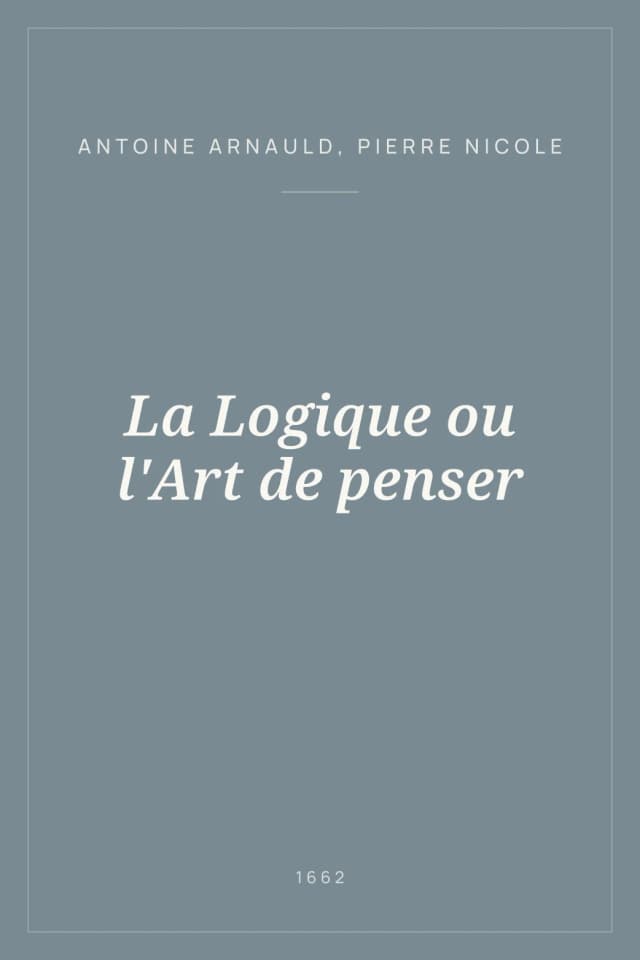 Portada de La Logique ou l'Art de penser
