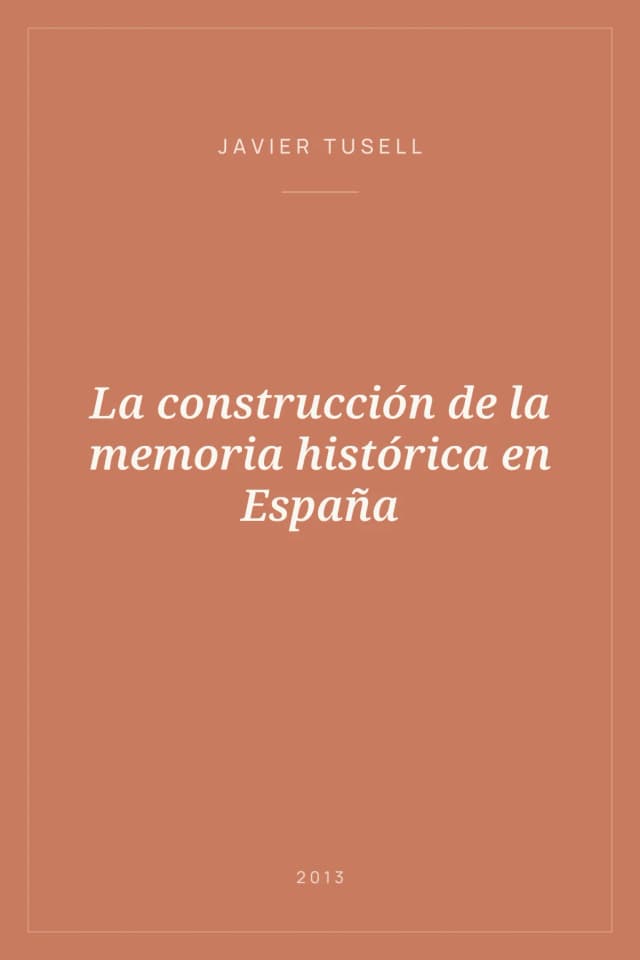Portada de La construcción de la memoria histórica en España