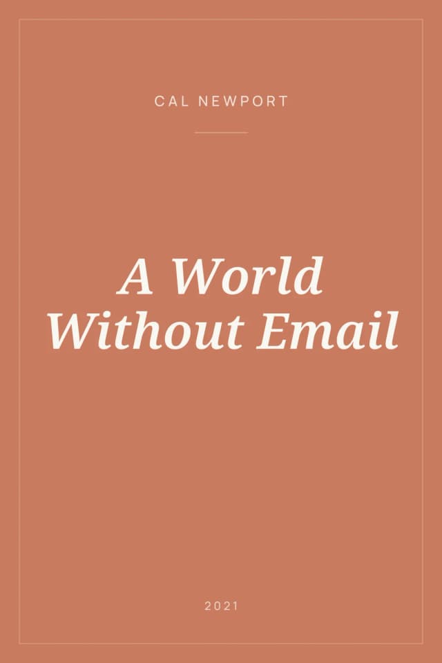Portada de A World Without Email