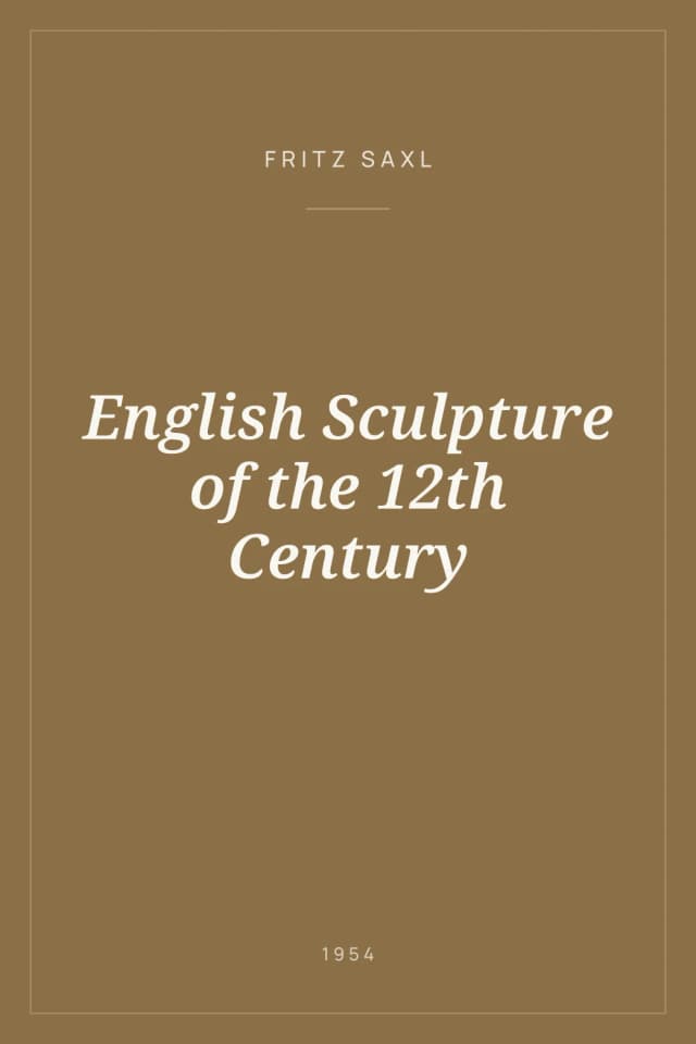 Portada de English Sculpture of the 12th Century