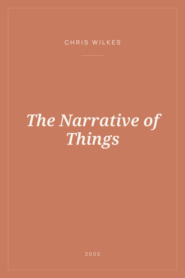 Portada de The Narrative of Things