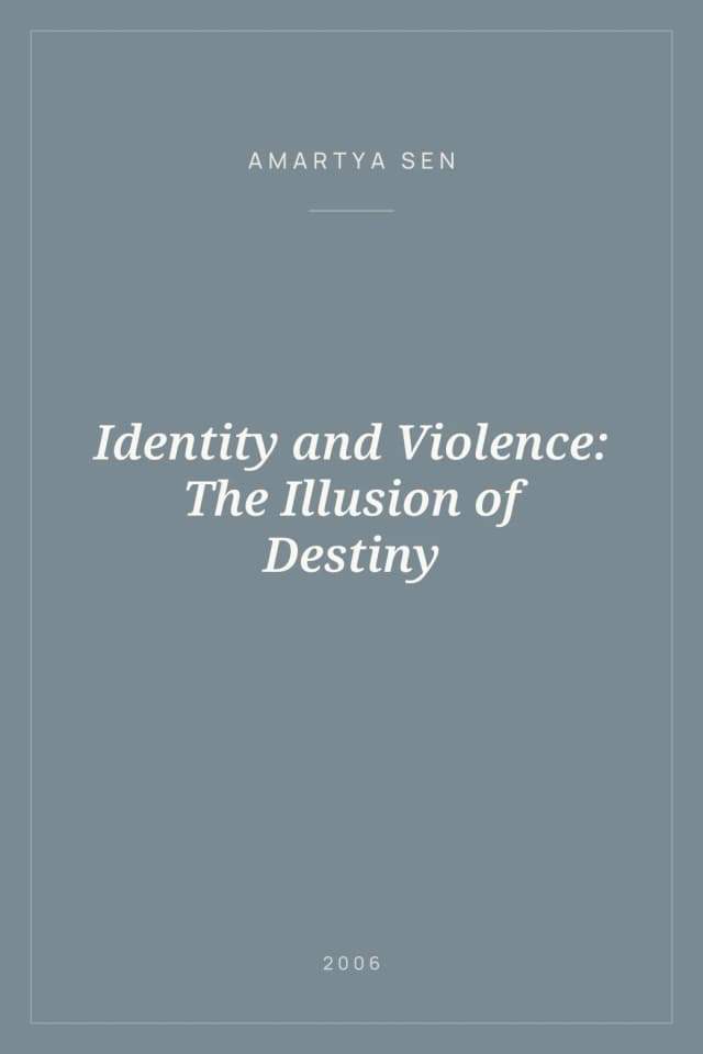 Portada de Identity and Violence: The Illusion of Destiny