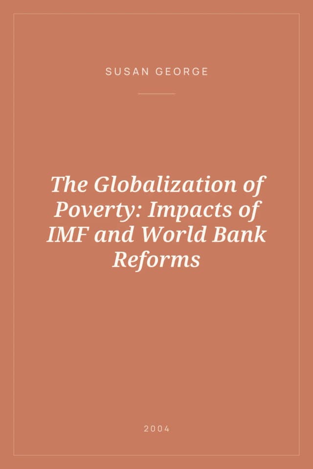 Portada de The Globalization of Poverty: Impacts of IMF and World Bank Reforms