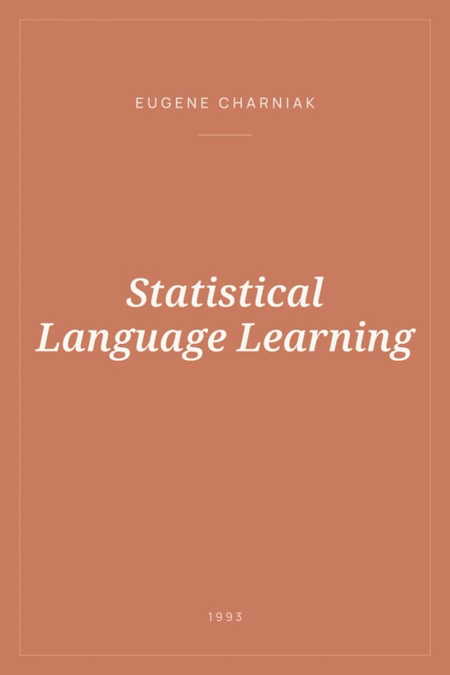Portada de Statistical Language Learning