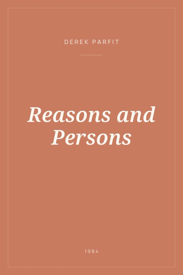 Portada de Reasons and Persons