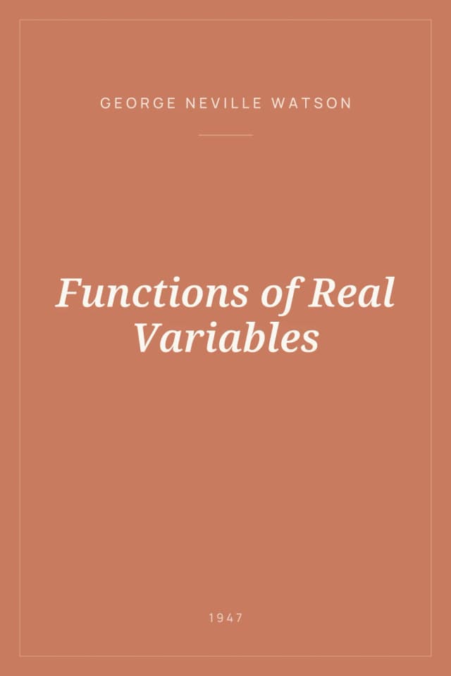 Portada de Functions of Real Variables