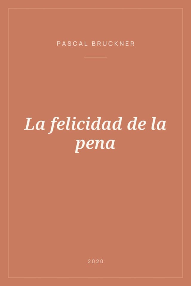 Portada de La felicidad de la pena
