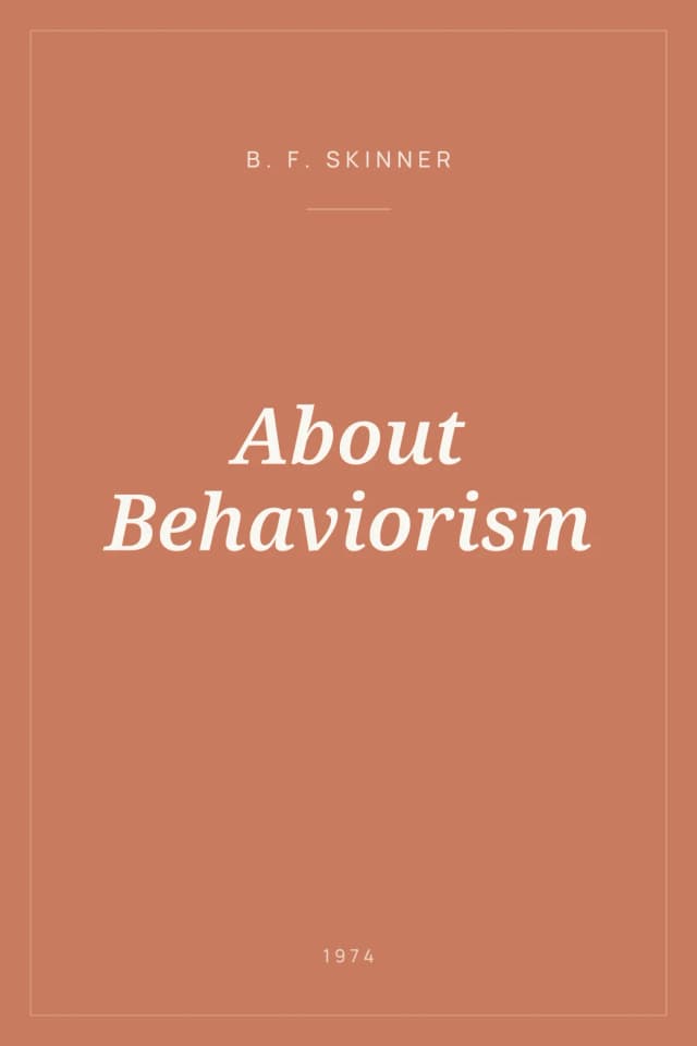 Portada de About Behaviorism