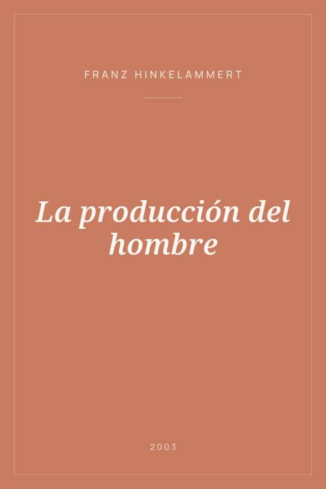 Portada de La producción del hombre