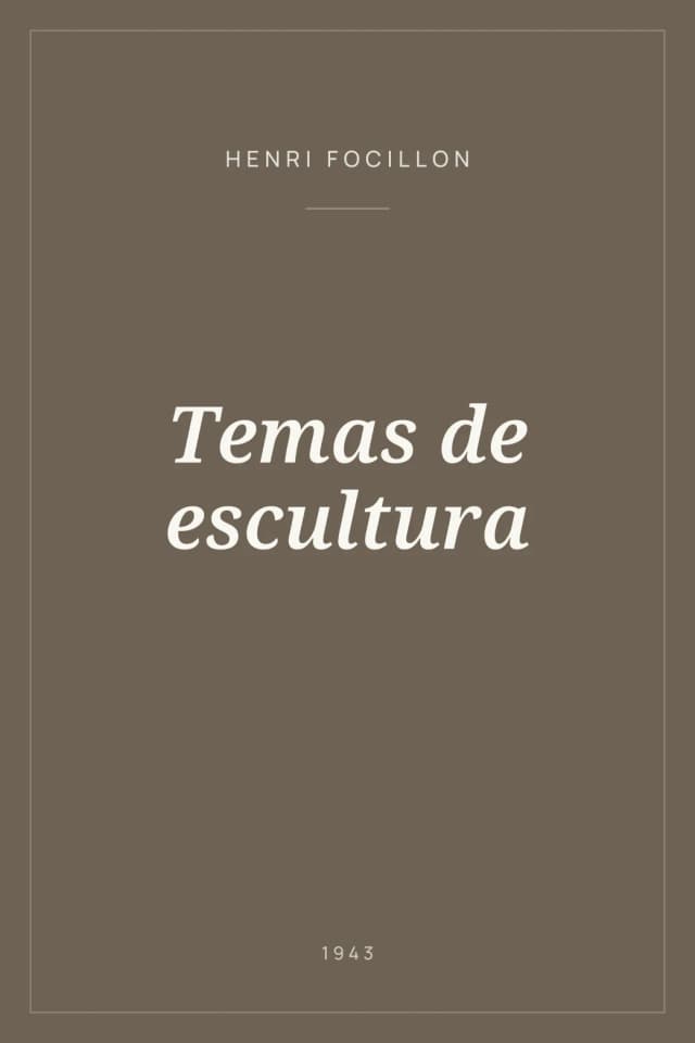 Portada de Temas de escultura