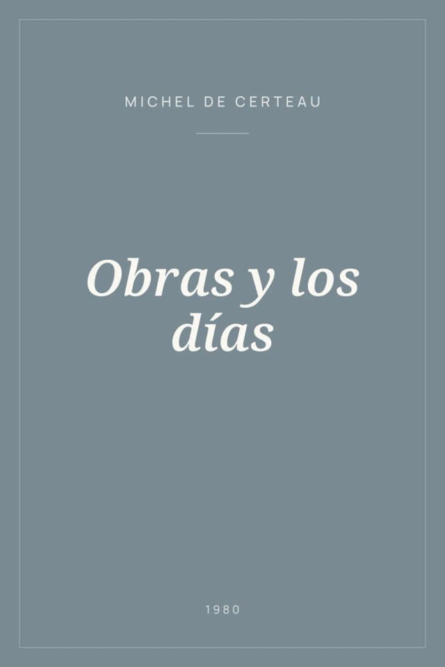 Portada de Obras y los días