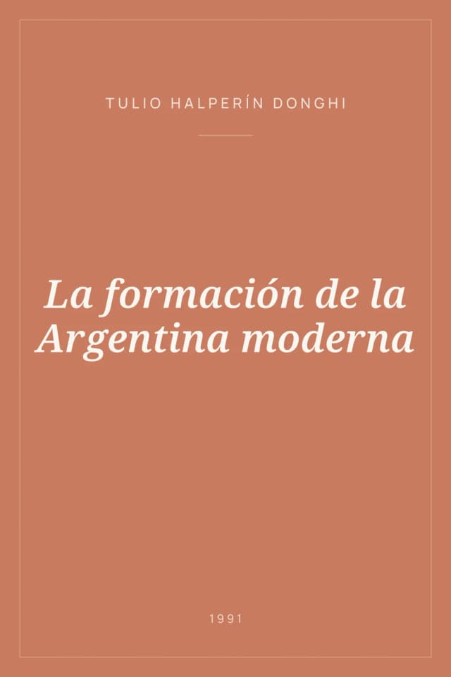 Portada de La formación de la Argentina moderna