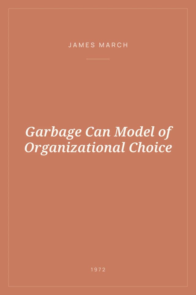 Portada de Garbage Can Model of Organizational Choice