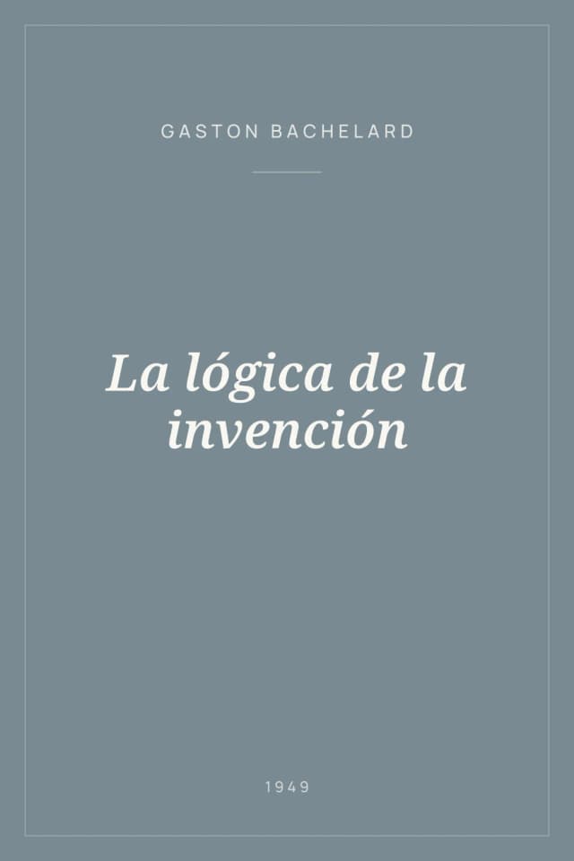 Portada de La lógica de la invención