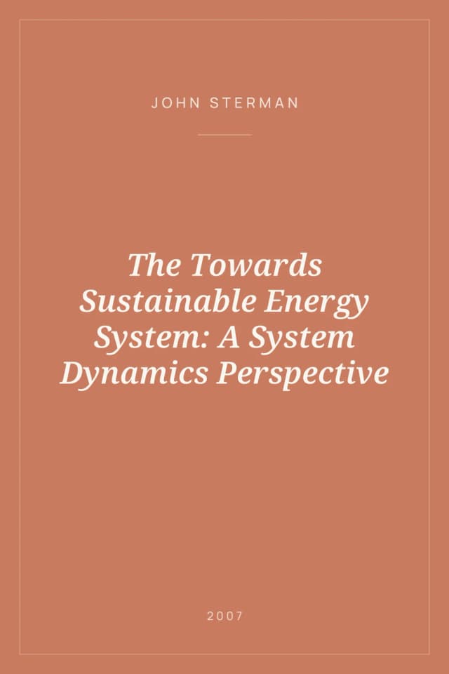 Portada de The Towards Sustainable Energy System: A System Dynamics Perspective