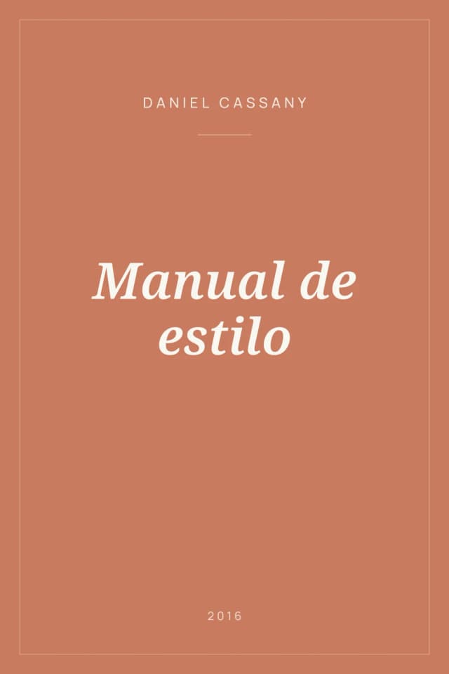 Portada de Manual de estilo