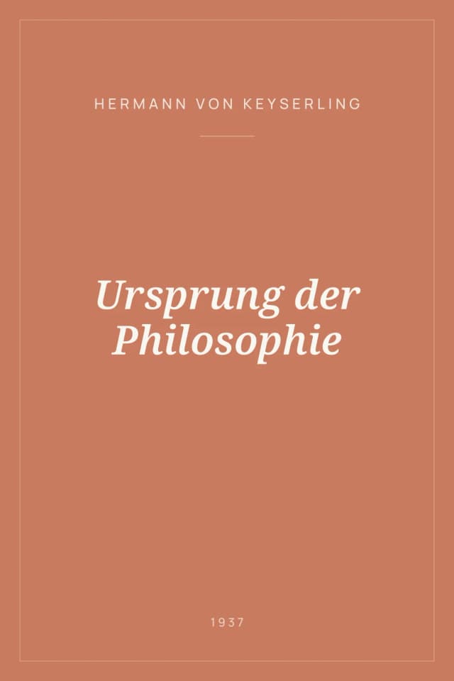 Portada de Ursprung der Philosophie