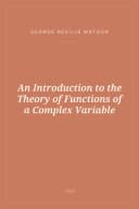 Portada de An Introduction to the Theory of Functions of a Complex Variable