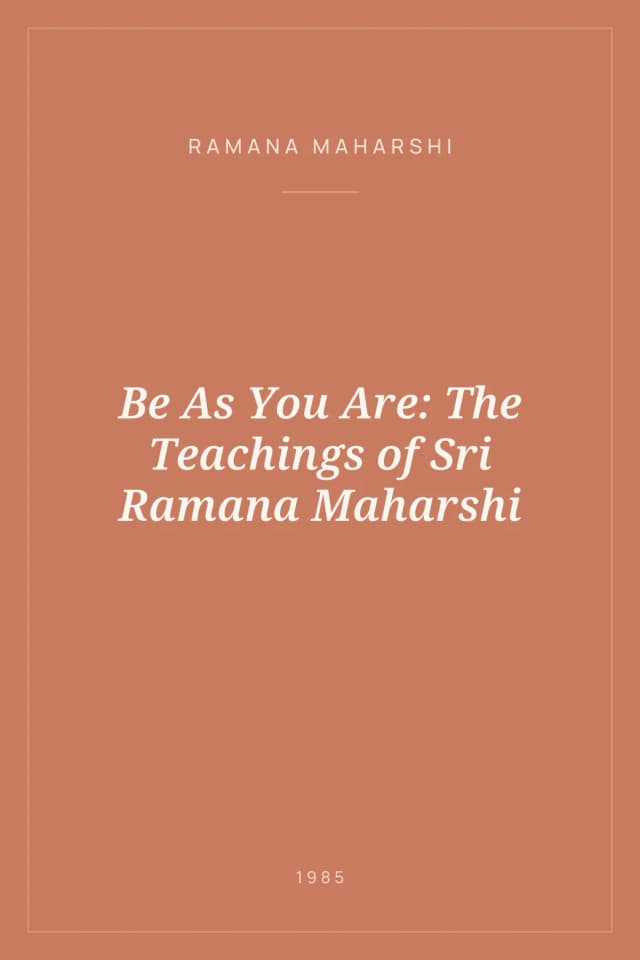 Portada de Be As You Are: The Teachings of Sri Ramana Maharshi