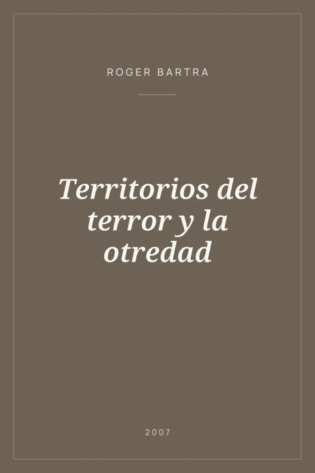 Portada de Territorios del terror y la otredad