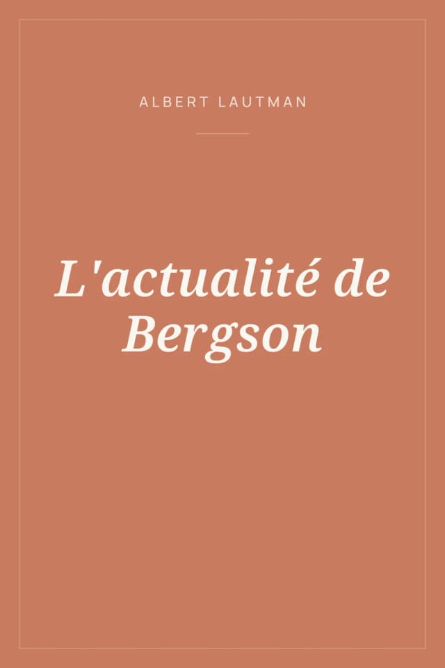 Portada de L'actualité de Bergson